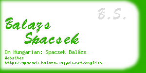 balazs spacsek business card